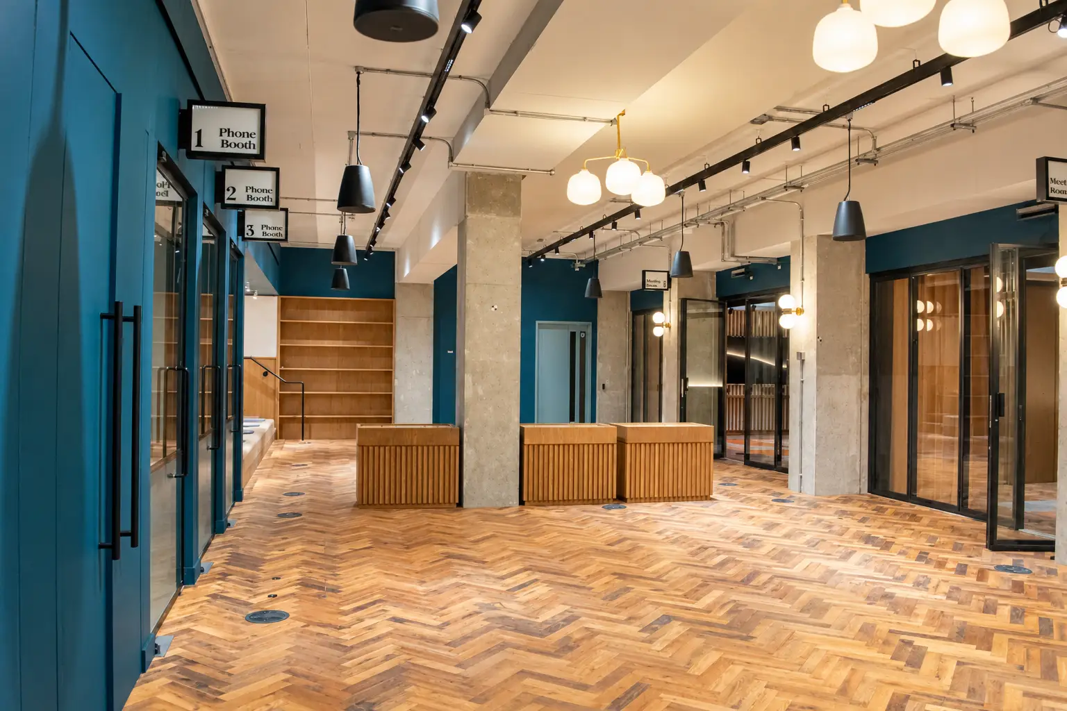 Teal and Oak Basement Corridor-1